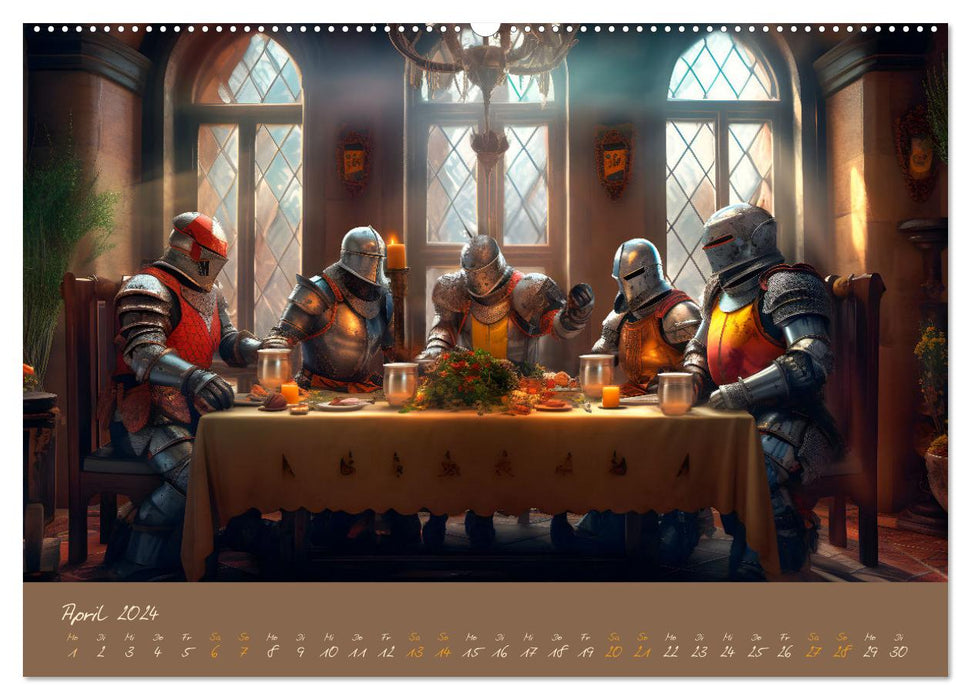 Danseurs de dragons – Histoires illustrées du Moyen Âge (Calendrier mural CALVENDO 2024) 