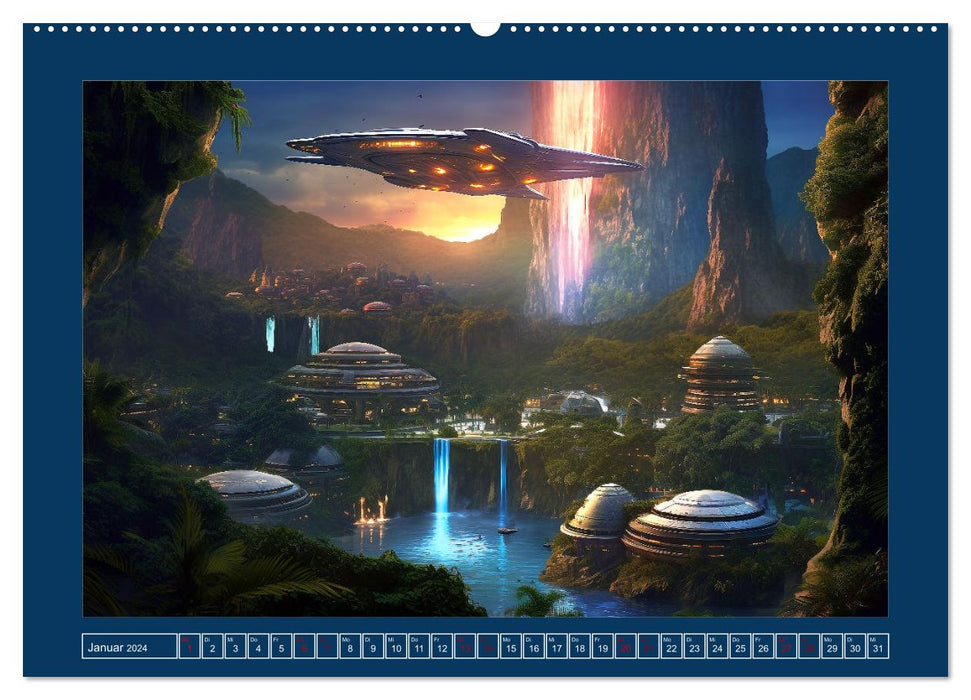 Unterwegs mit Außerirdischen (CALVENDO Wandkalender 2024)