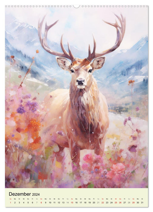 Europe's wildlife. Watercolors from the inhabitants of the forests and mountains (CALVENDO wall calendar 2024) 