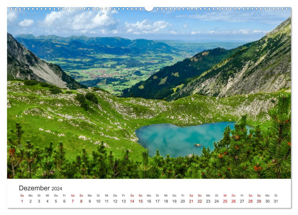 Oberstdorf - paradis des montagnes dans les Alpes (calendrier mural CALVENDO 2024) 