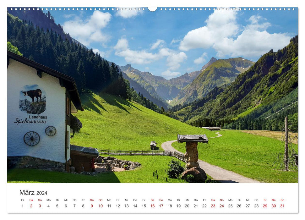 Oberstdorf - paradis des montagnes dans les Alpes (calendrier mural CALVENDO 2024) 
