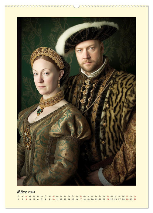 Medieval portraits. Inspired by the Tudor royal family (CALVENDO wall calendar 2024) 