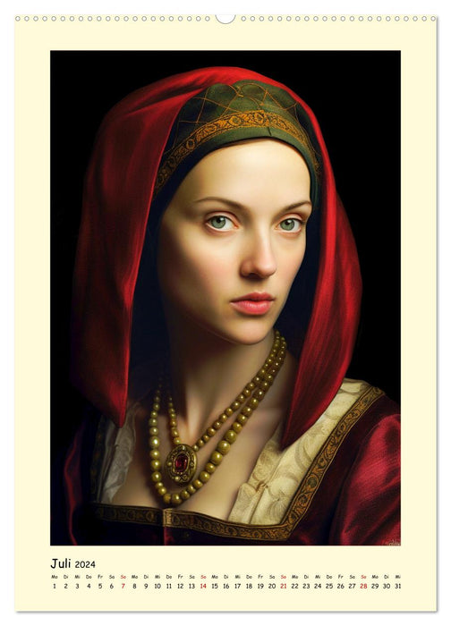 Medieval portraits. Inspired by the Tudor royal family (CALVENDO wall calendar 2024) 