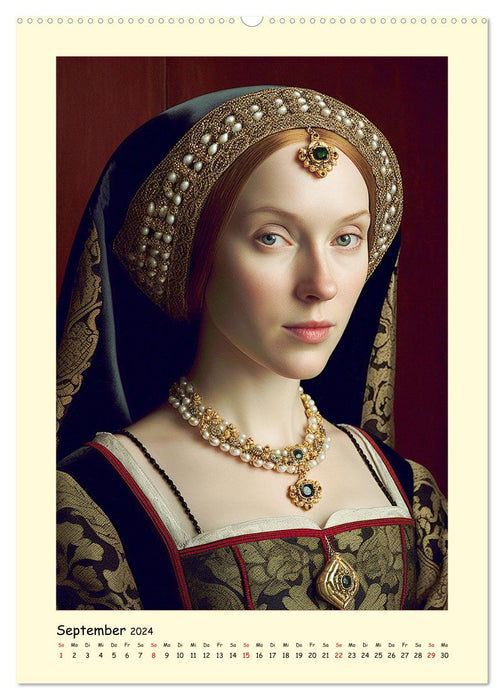 Mittelalter Portraits. Inspiriert vom Königshaus der Tudors (CALVENDO Wandkalender 2024)