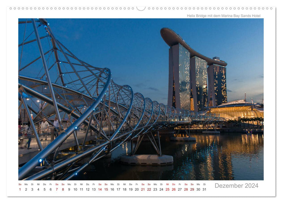 Singapour : Entre gratte-ciel et super arbres (Calendrier mural CALVENDO 2024) 