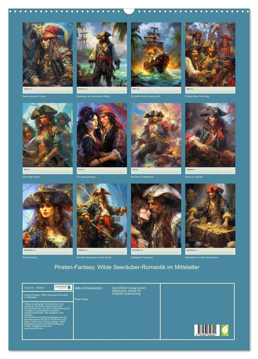 Pirate fantasy. Wild pirate romance in the Middle Ages (CALVENDO wall calendar 2024) 