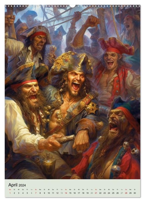 Fantasme de pirates. Romance de pirate sauvage au Moyen Âge (Calendrier mural CALVENDO 2024) 