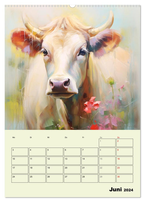 Magical cows. Fragrant watercolors of great animals (CALVENDO wall calendar 2024) 