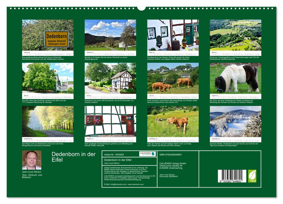 Dedenborn in the Eifel (CALVENDO Premium Wall Calendar 2024) 