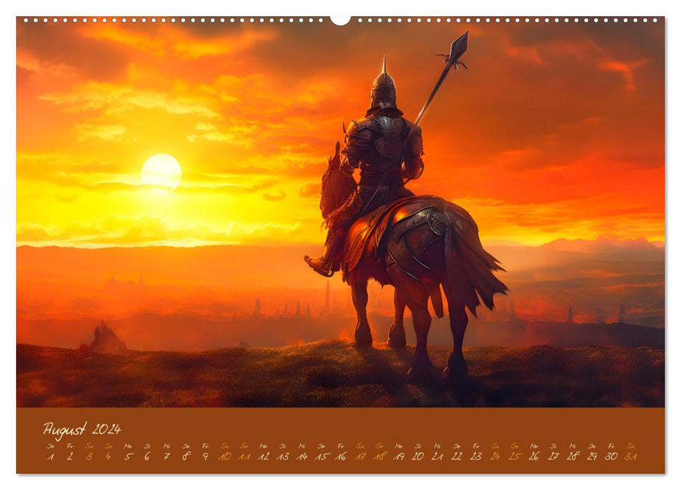 Drachentänzer - Bildgeschichten aus dem Mittelalter (CALVENDO Premium Wandkalender 2024)