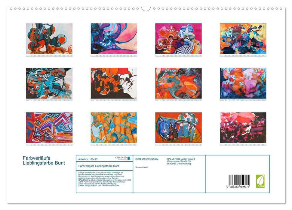 Farbverläufe Lieblingsfarbe Bunt (CALVENDO Premium Wandkalender 2024)