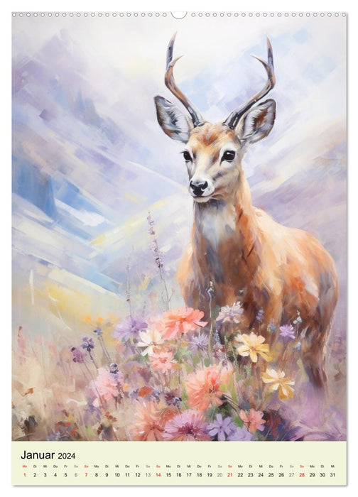Europe's wildlife. Watercolors from the inhabitants of the forests and mountains (CALVENDO Premium Wall Calendar 2024) 
