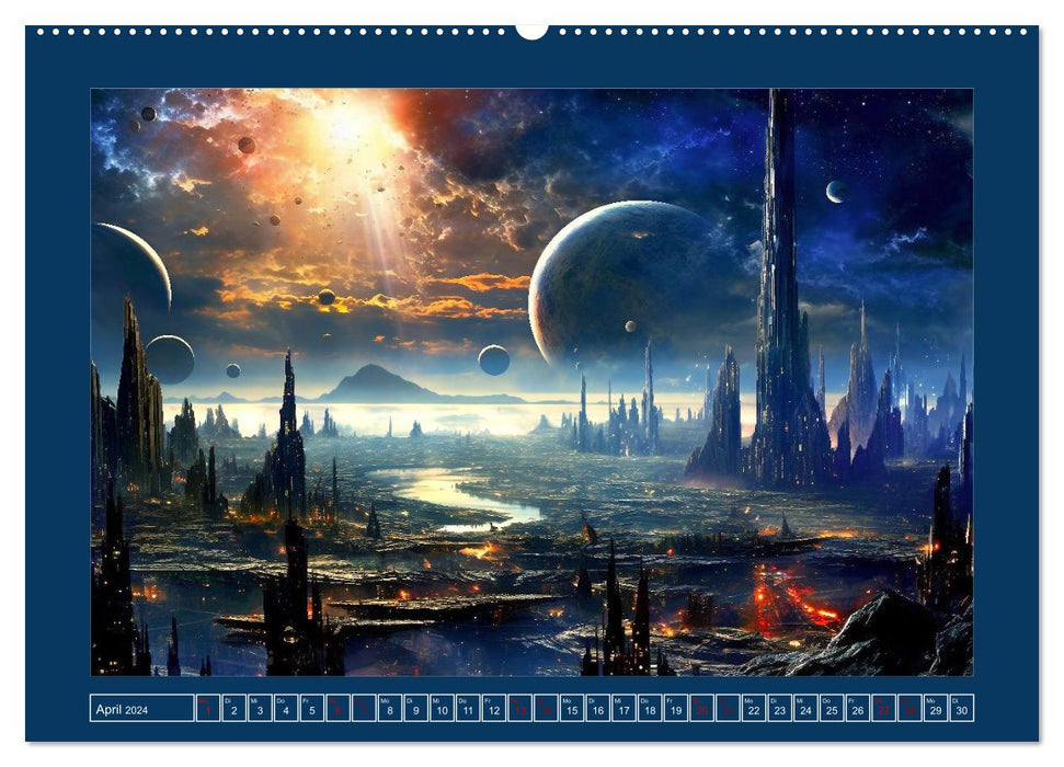 Unterwegs mit Außerirdischen (CALVENDO Premium Wandkalender 2024)