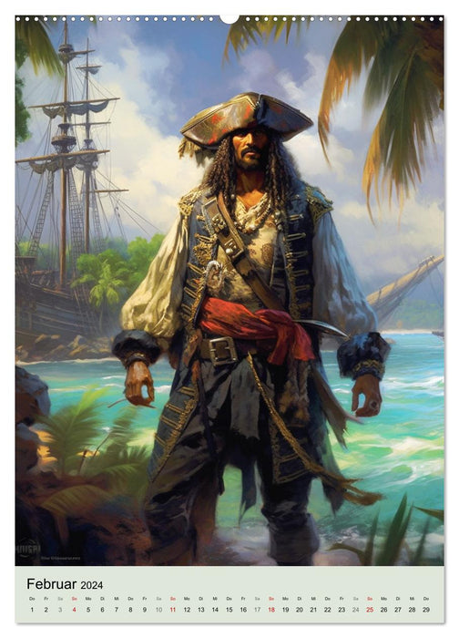 Piraten-Fantasy. Wilde Seeräuber-Romantik im Mittelalter (CALVENDO Premium Wandkalender 2024)