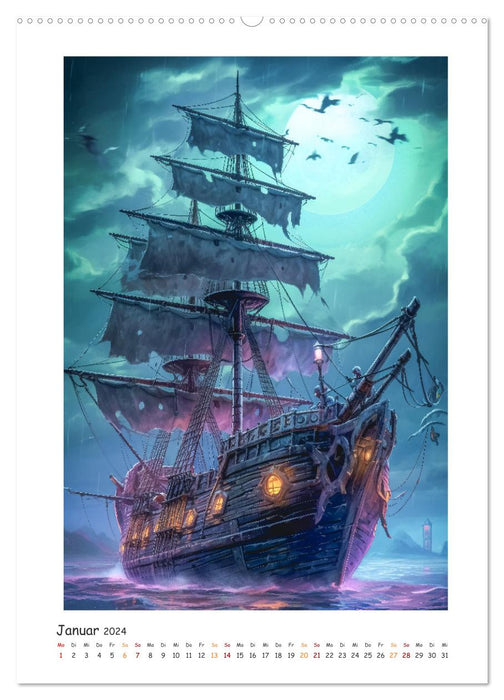 Piratenschiffe (CALVENDO Wandkalender 2024)