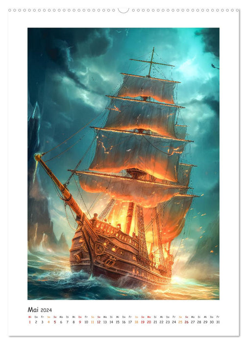 Pirate ships (CALVENDO wall calendar 2024) 
