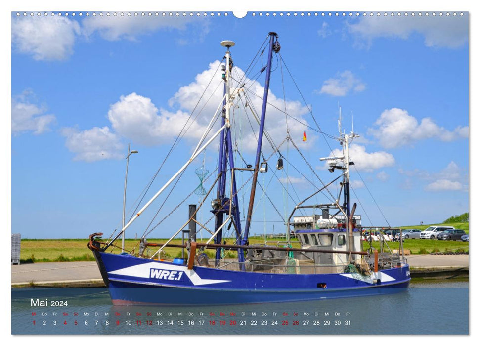 North Sea shrimp boat (CALVENDO Premium Wall Calendar 2024) 