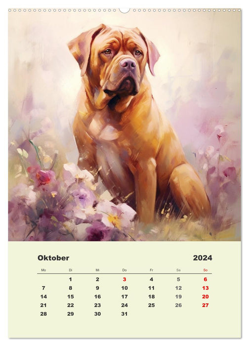 Große Hunde. Schöne Aquarelle von tollen Tieren (CALVENDO Wandkalender 2024)
