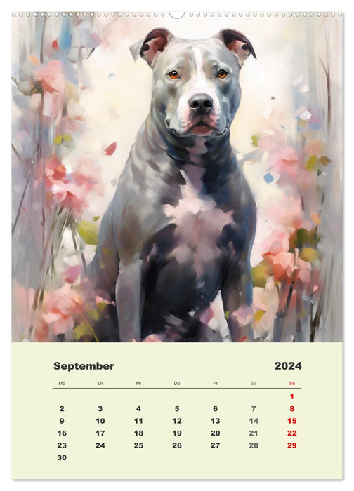 Grands chiens. Belles aquarelles de grands animaux (Calendrier mural CALVENDO 2024) 