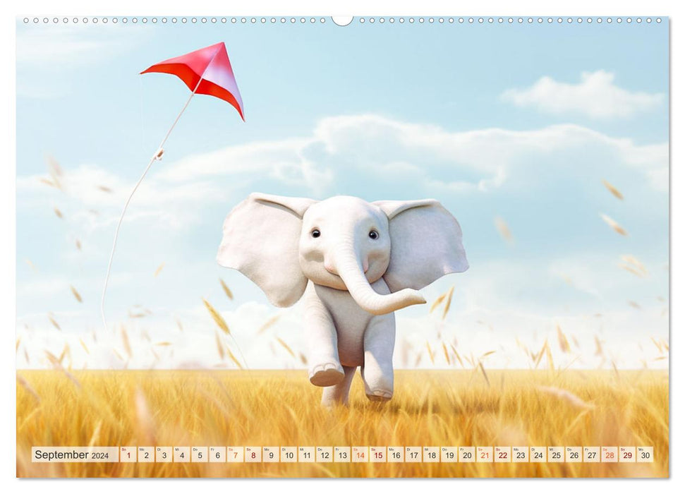 Der kleine weiße Elefant (CALVENDO Wandkalender 2024)