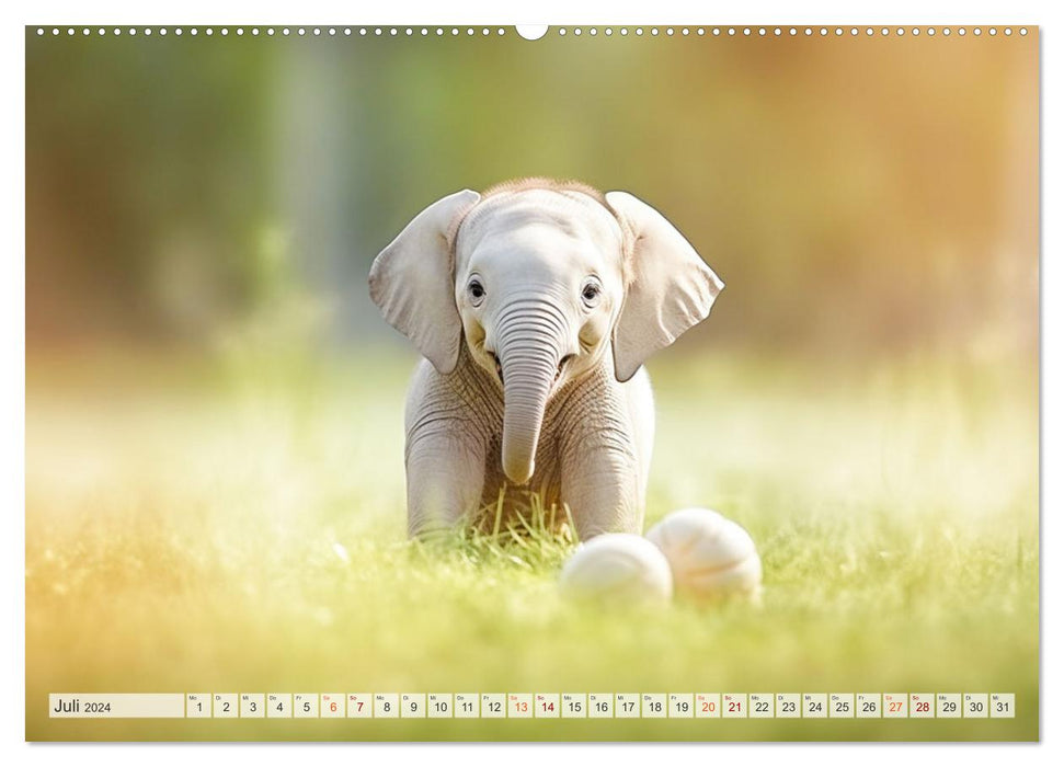 Der kleine weiße Elefant (CALVENDO Premium Wandkalender 2024)
