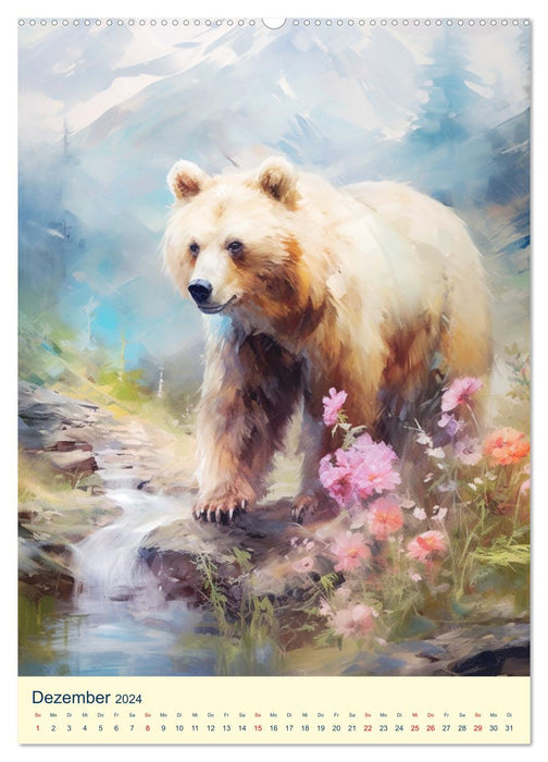 Bären. Duftige Aquarelle von Meister Petz (CALVENDO Wandkalender 2024)