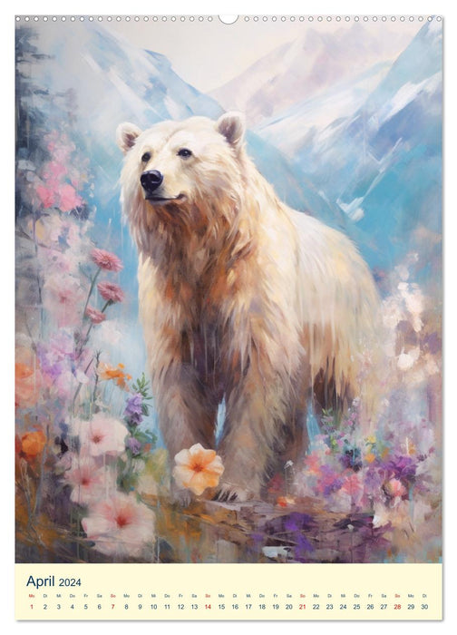 Bären. Duftige Aquarelle von Meister Petz (CALVENDO Wandkalender 2024)