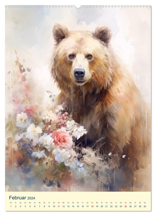 Bären. Duftige Aquarelle von Meister Petz (CALVENDO Premium Wandkalender 2024)