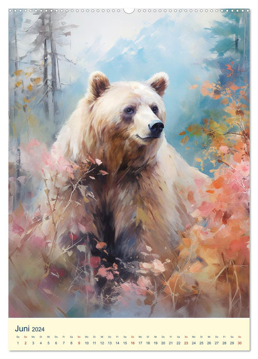 Bären. Duftige Aquarelle von Meister Petz (CALVENDO Premium Wandkalender 2024)