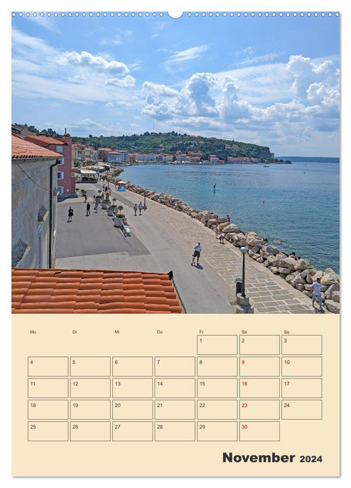 Piran, la perle de la Slovénie sur la Méditerranée (calendrier mural CALVENDO 2024) 