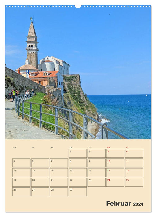 Piran, la perle de la Slovénie sur la Méditerranée (calendrier mural CALVENDO 2024) 