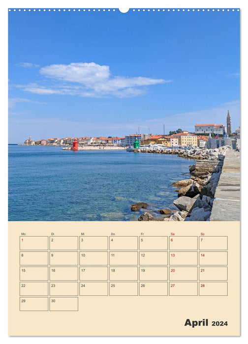 Piran, Sloweniens Perle am Mittelmeer (CALVENDO Wandkalender 2024)