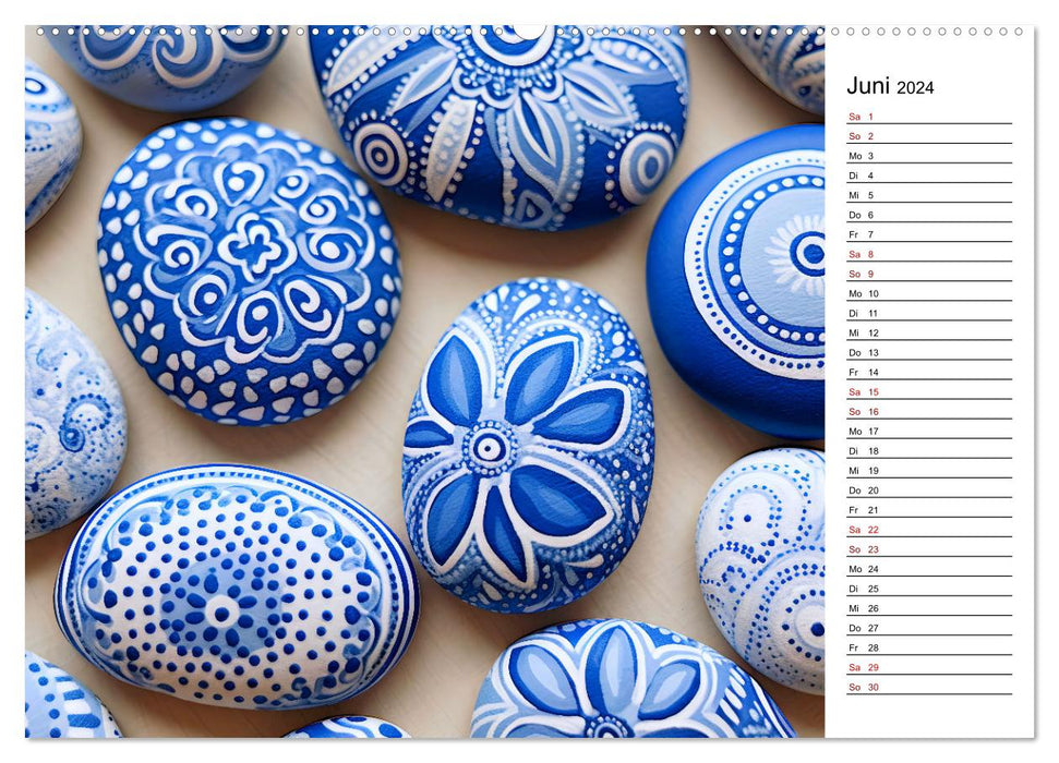Do-It-Yourself Art - Discover the joy of painting stones (CALVENDO Premium Wall Calendar 2024) 