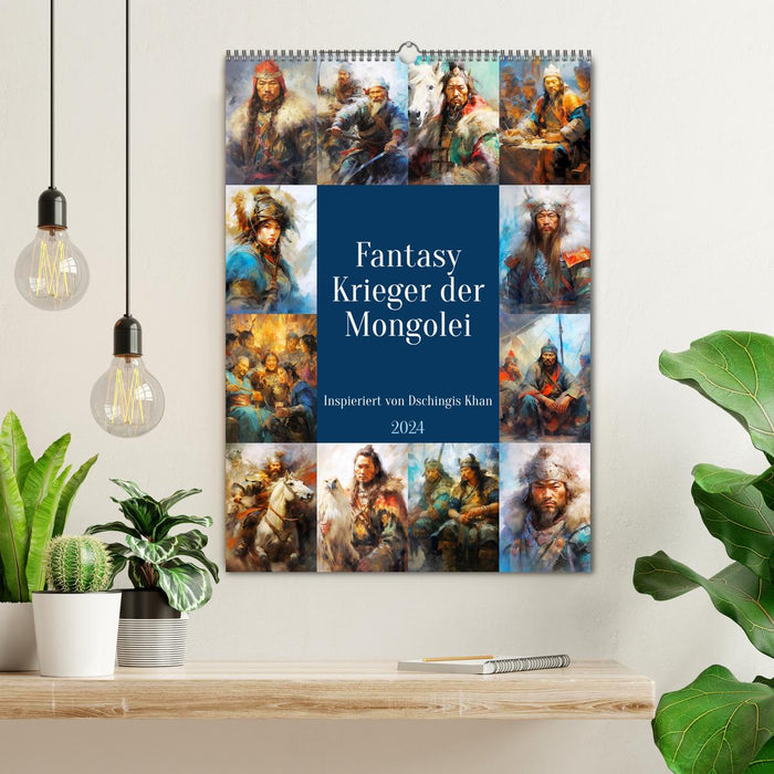 Fantasy-Krieger der Mongolei. Inspiriert von Dschingis Khan (CALVENDO Wandkalender 2024)