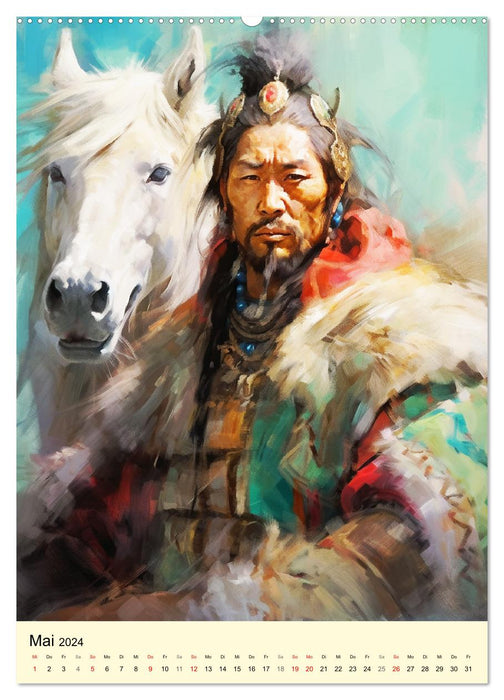 Fantasy warriors of Mongolia. Inspired by Genghis Khan (CALVENDO wall calendar 2024) 