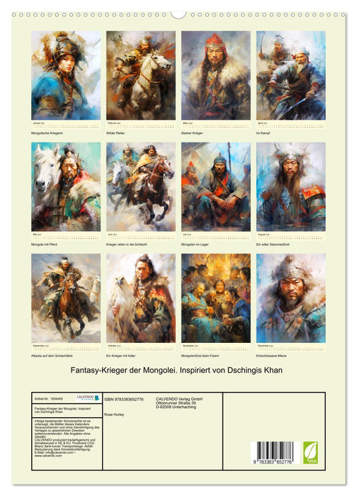 Fantasy-Krieger der Mongolei. Inspiriert von Dschingis Khan (CALVENDO Premium Wandkalender 2024)