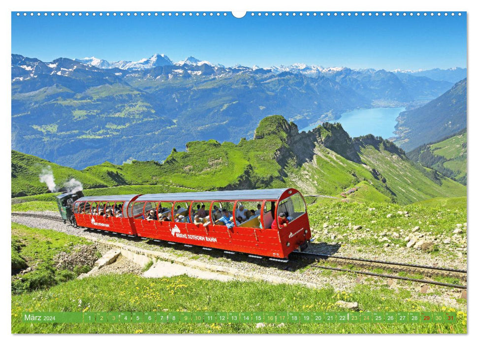 Im Zug durch Schweizer Berge (CALVENDO Wandkalender 2024)