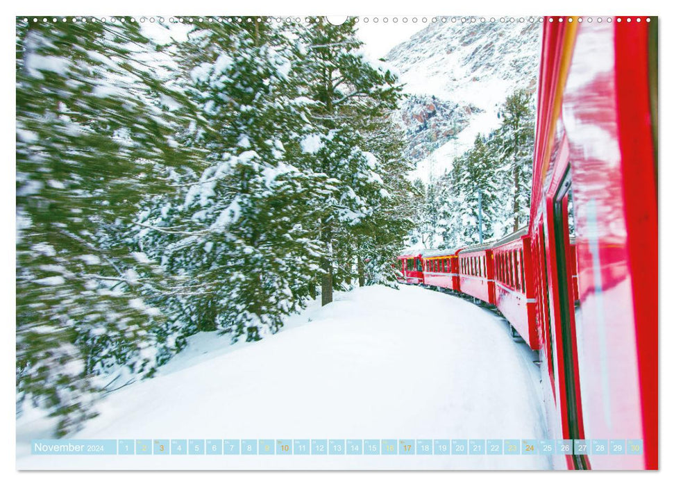 Im Zug durch Schweizer Berge (CALVENDO Premium Wandkalender 2024)
