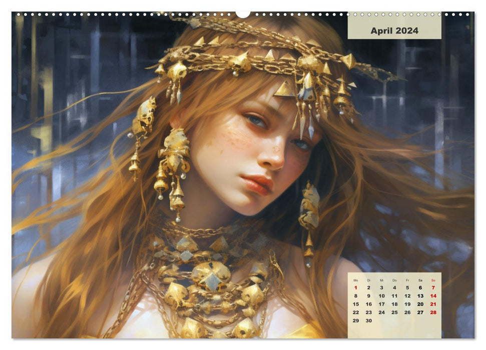 Goldene Anmut. Verträumt, sinnlich und verführerisch (CALVENDO Wandkalender 2024)