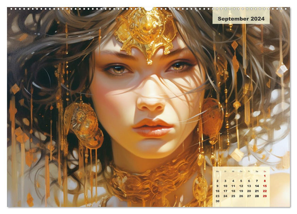 Goldene Anmut. Verträumt, sinnlich und verführerisch (CALVENDO Wandkalender 2024)