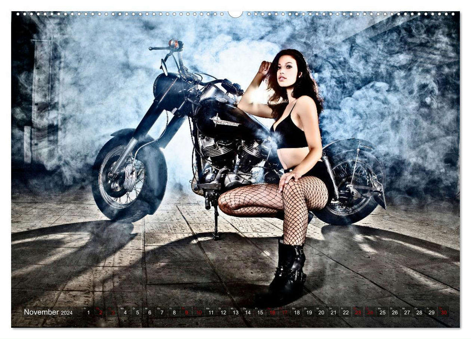 Motorcycles and Sexy Girls (CALVENDO Wall Calendar 2024) 