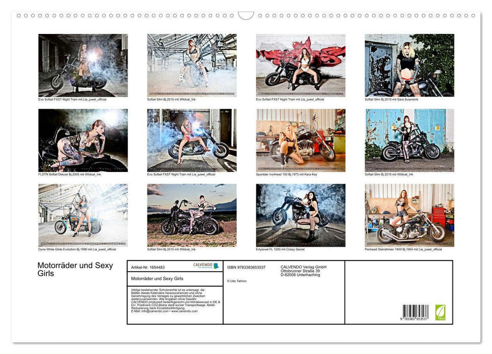 Motorräder und Sexy Girls (CALVENDO Wandkalender 2024)