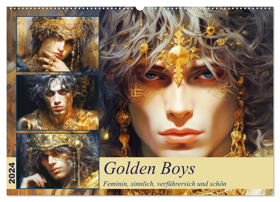 Garçons d'or. Féminin, sensuel, séduisant et beau (Calendrier mural CALVENDO 2024) 