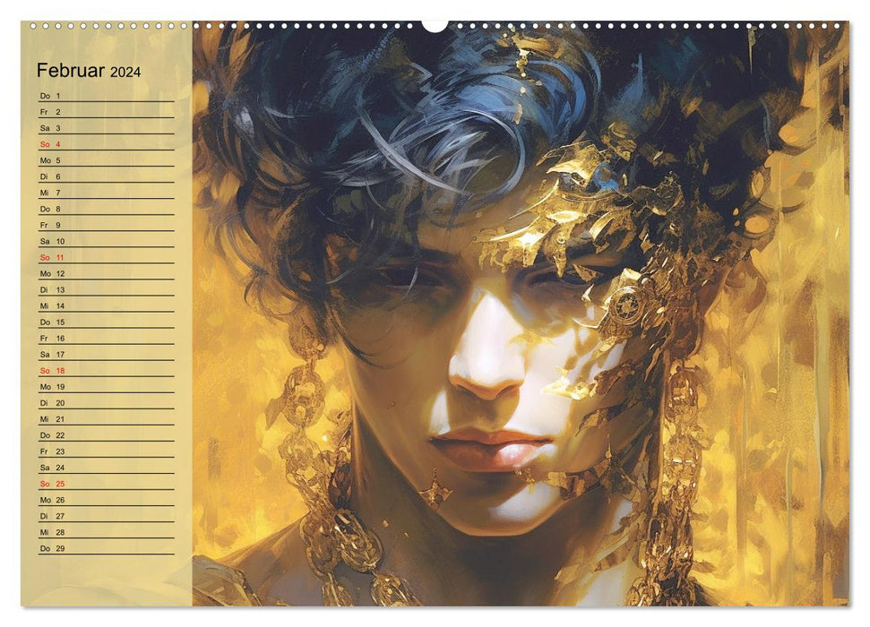Golden Boys. Feminine, sensual, seductive and beautiful (CALVENDO wall calendar 2024) 