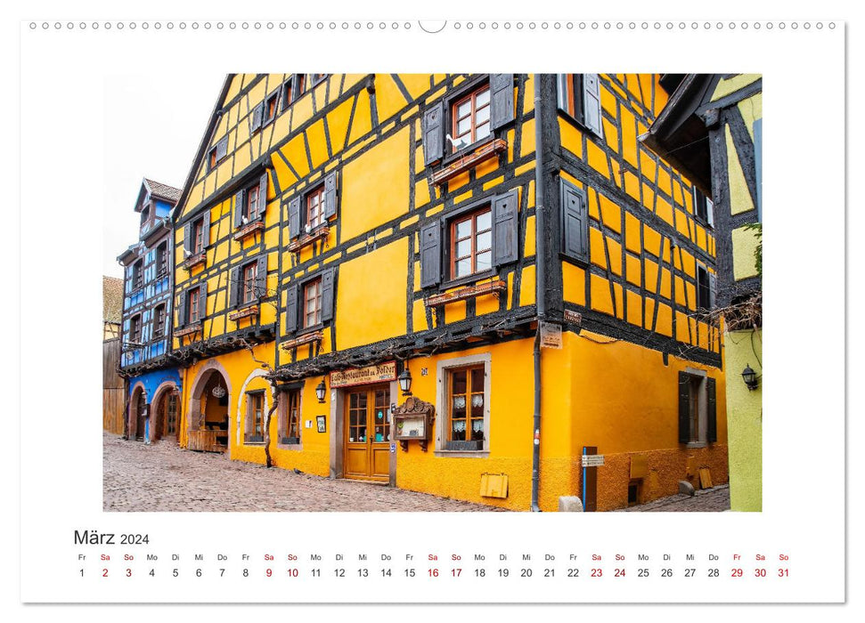 Riquewihr - un village de conte de fées en Alsace (Calendrier mural CALVENDO 2024) 
