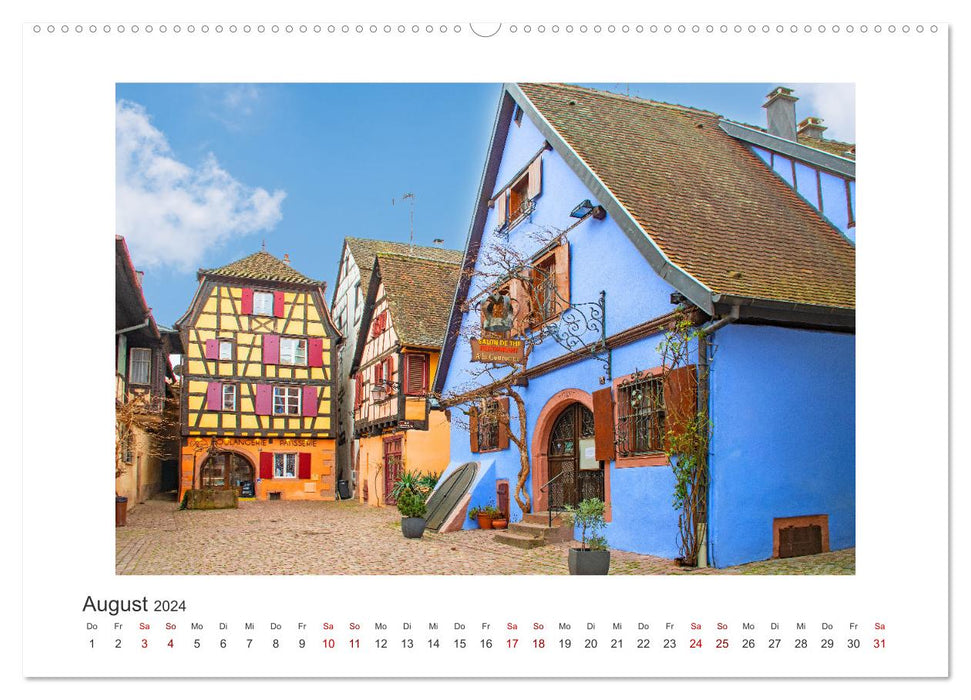 Riquewihr - un village de conte de fées en Alsace (Calendrier mural CALVENDO 2024) 