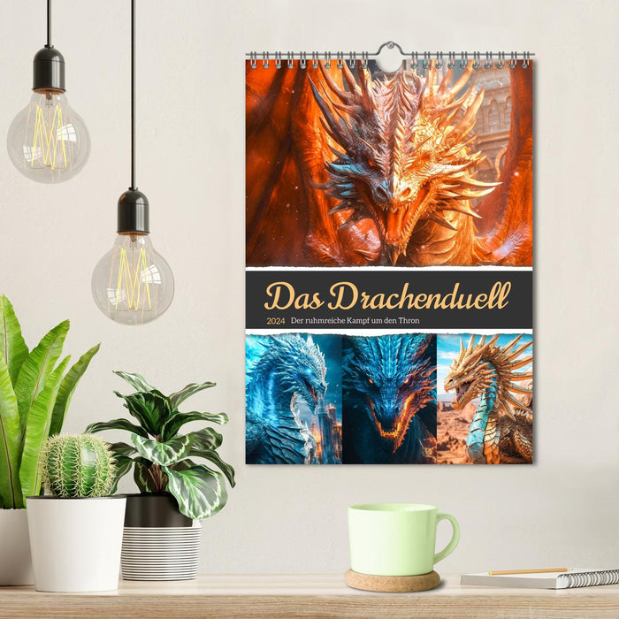 Das Drachenduell (CALVENDO Wandkalender 2024)