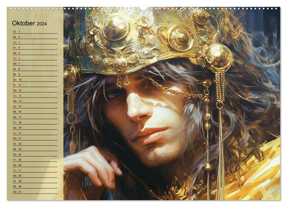 Golden Boys. Feminine, sensual, seductive and beautiful (CALVENDO Premium Wall Calendar 2024) 