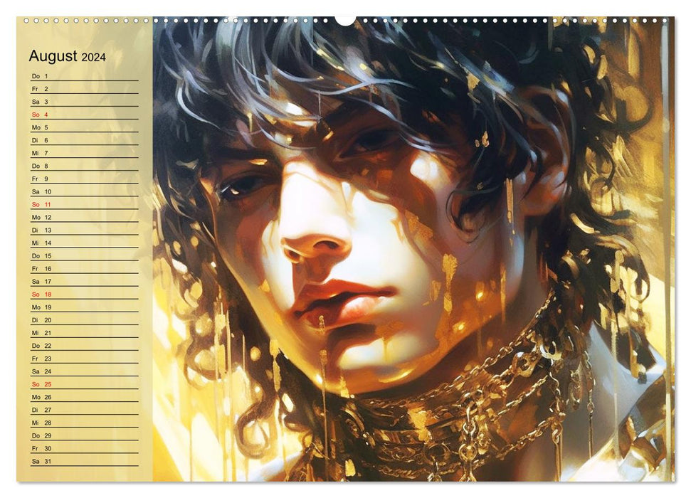 Golden Boys. Feminin, sinnlich, verführersich und schön (CALVENDO Premium Wandkalender 2024)