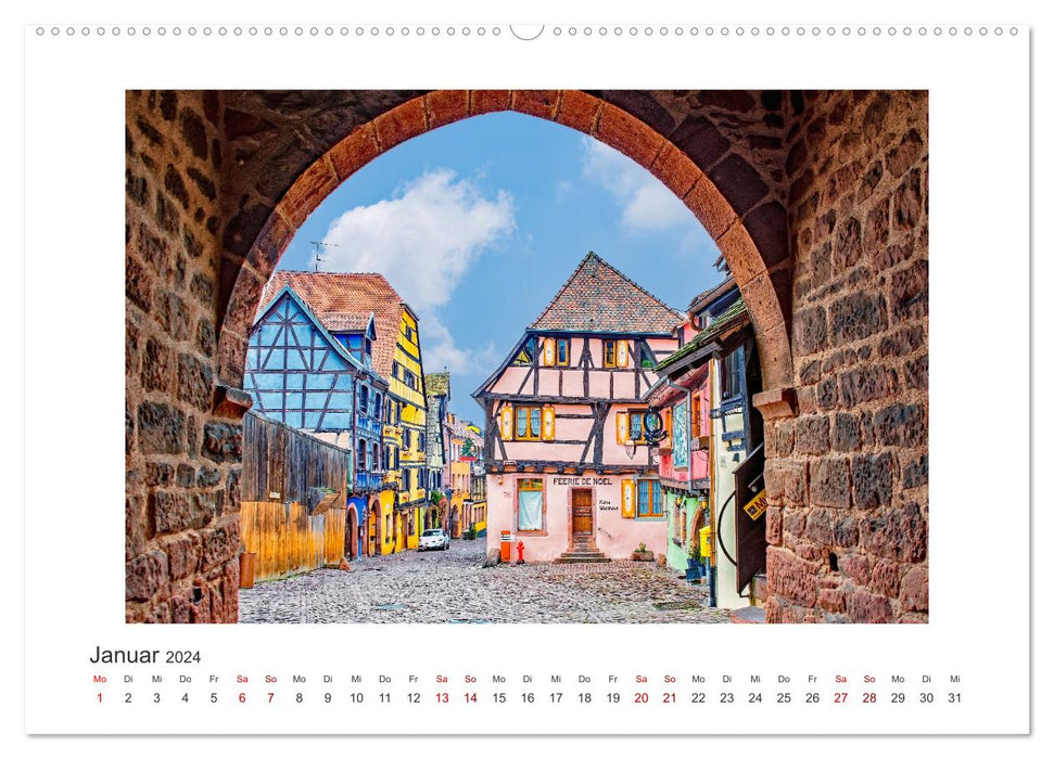 Riquewihr - ein märchenhaftes Dorf im Elsass (CALVENDO Premium Wandkalender 2024)